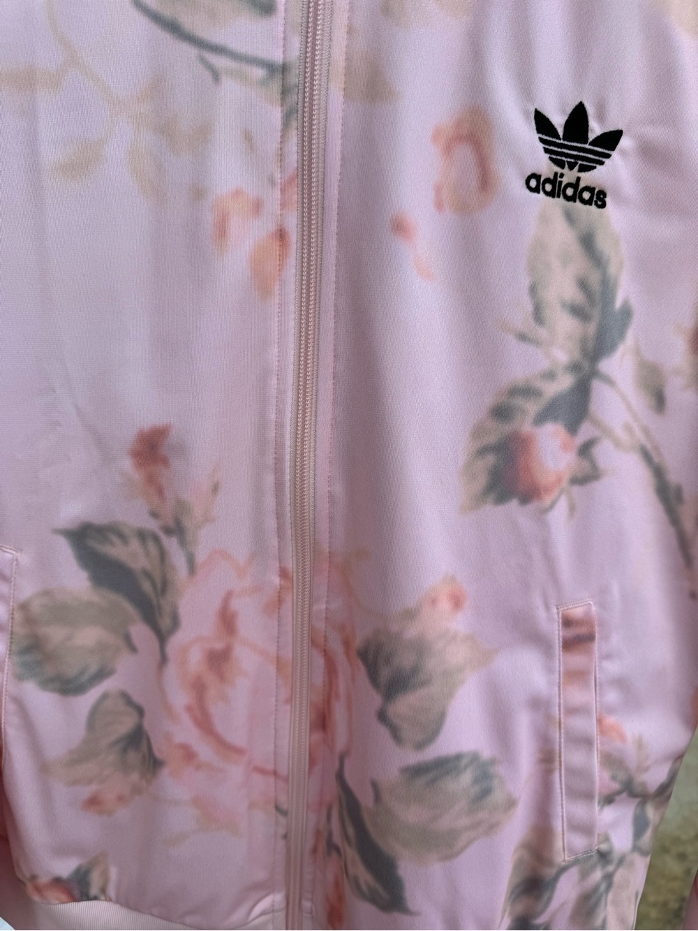 adidas Originals Pastel Rose Floral Track Jacket Pink Black Small. RARE - Picture 7 of 8